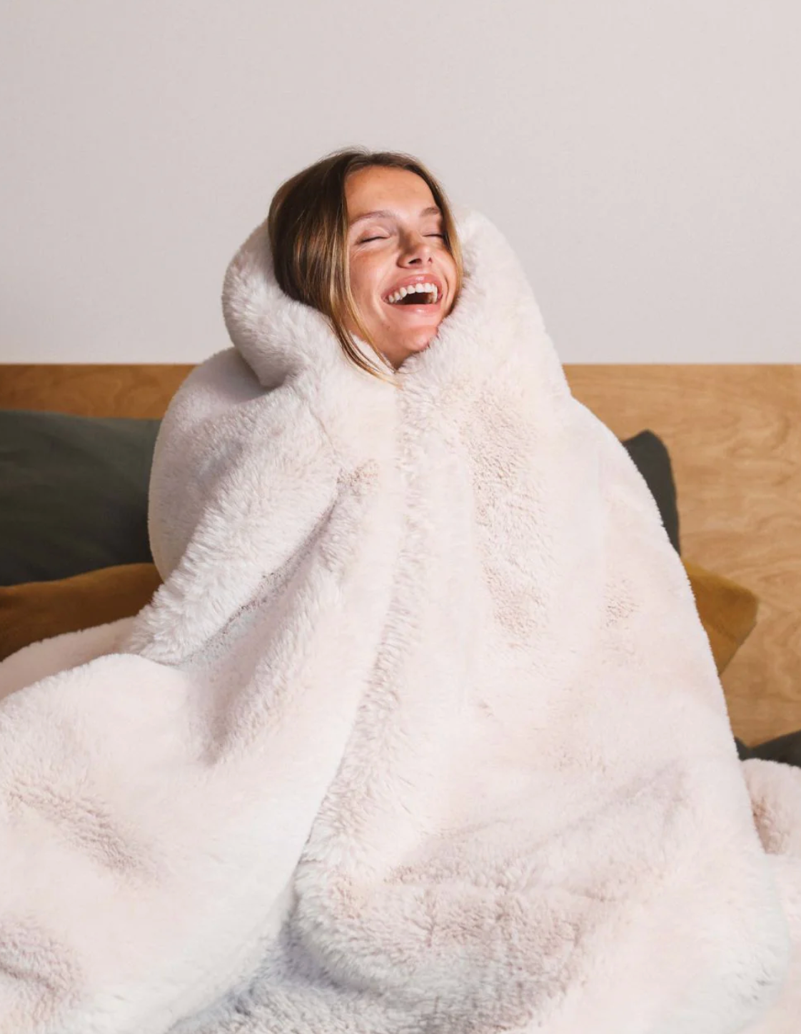 Plaid ours polaire beige