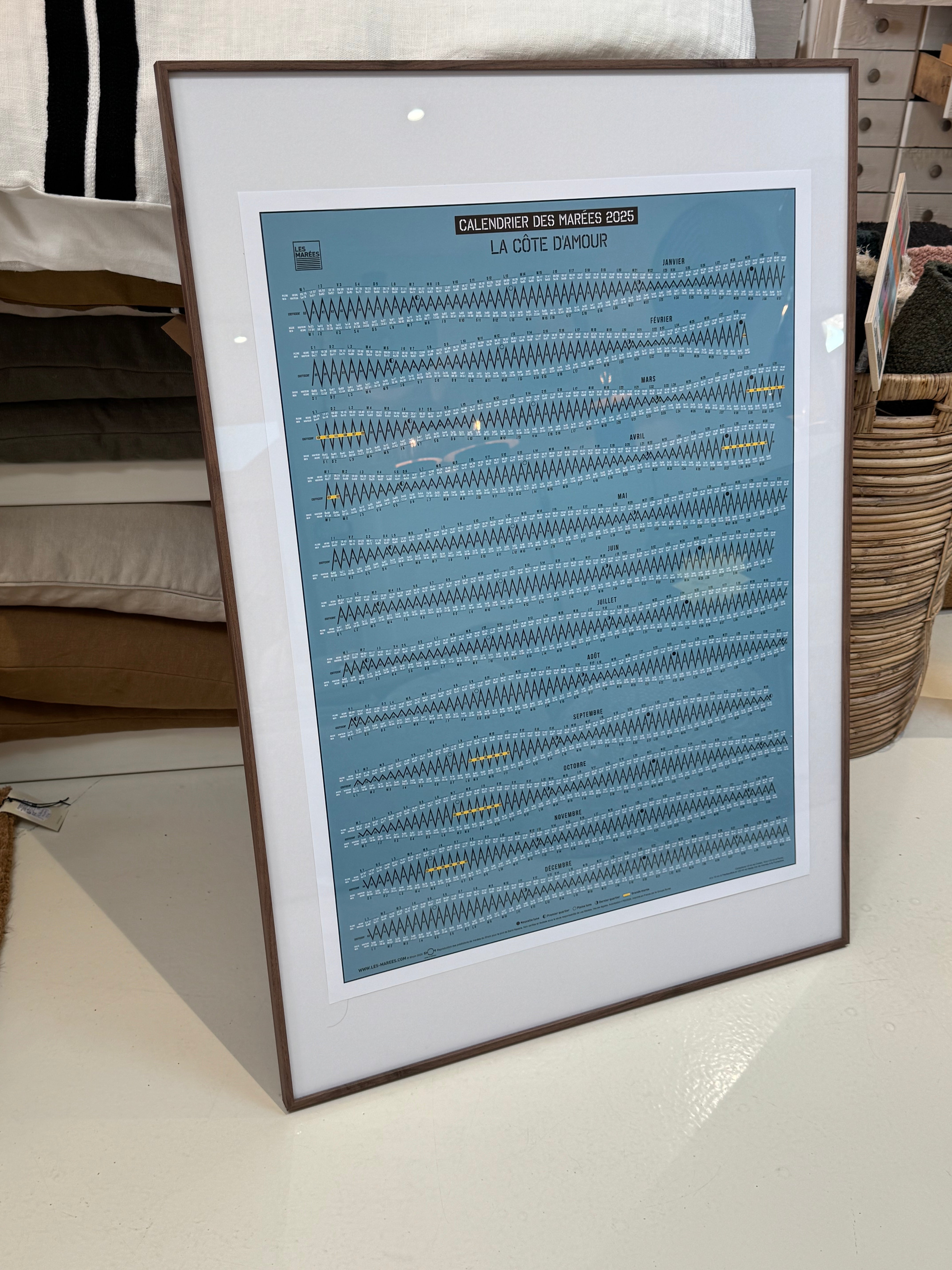 Calendrier des marées 2025 – Grand format 60x80 cm