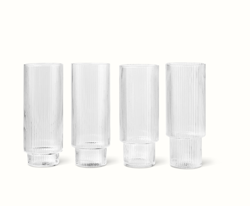 Set de 4 verres à long drink Ripple