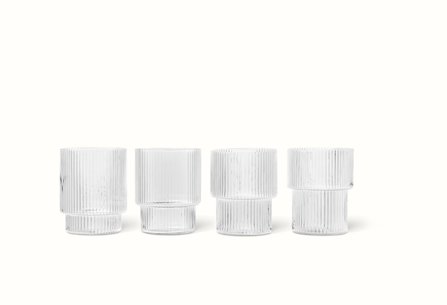 Set de 4 verres à eau Ripple