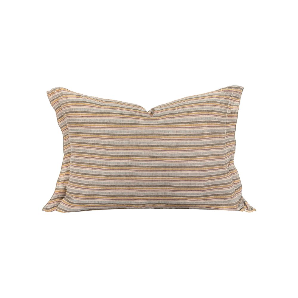 Coussin en lin à rayure