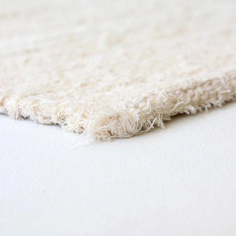 Tapis blanc en coton recyclé
