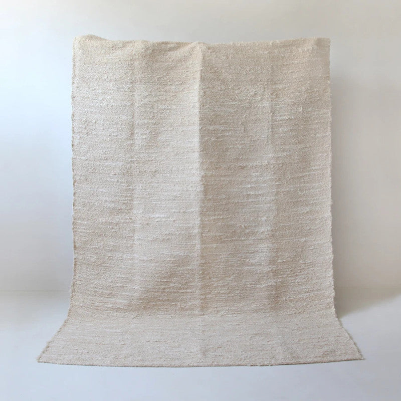 Tapis blanc en coton recyclé