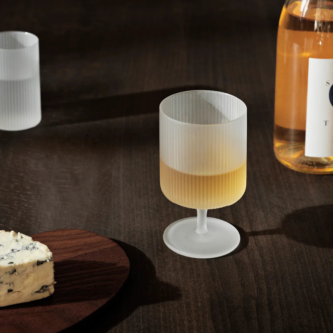 Set de 2 Verre à vin Ripple Frosted