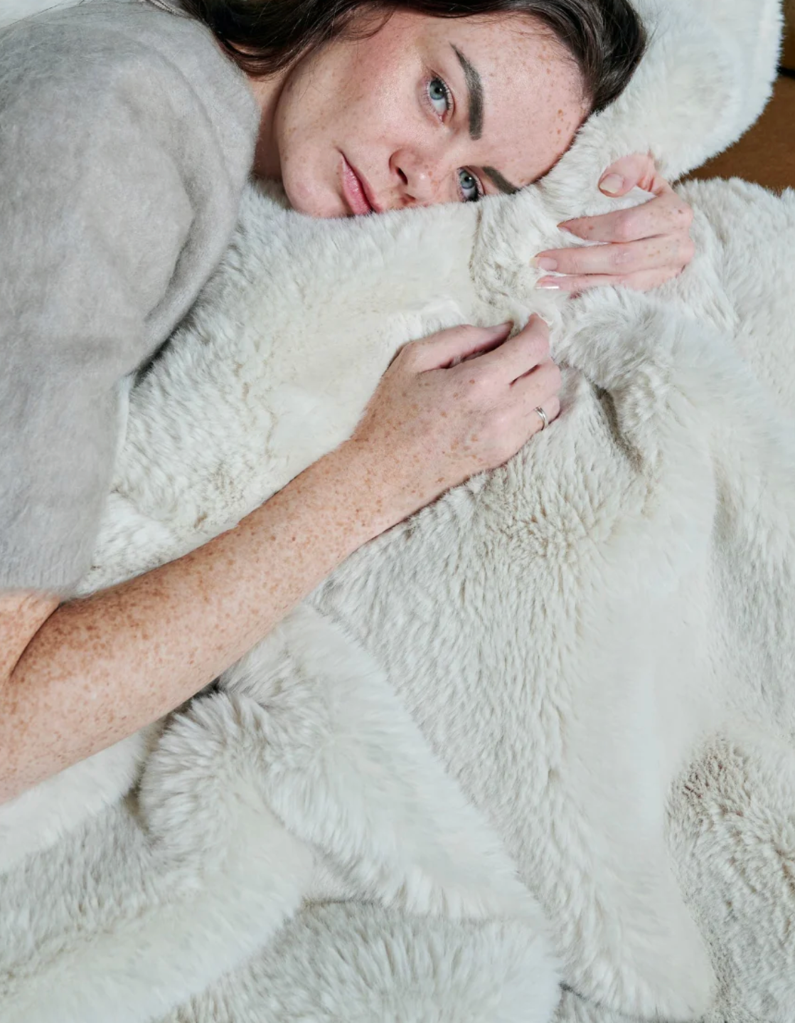 Plaid ours polaire beige