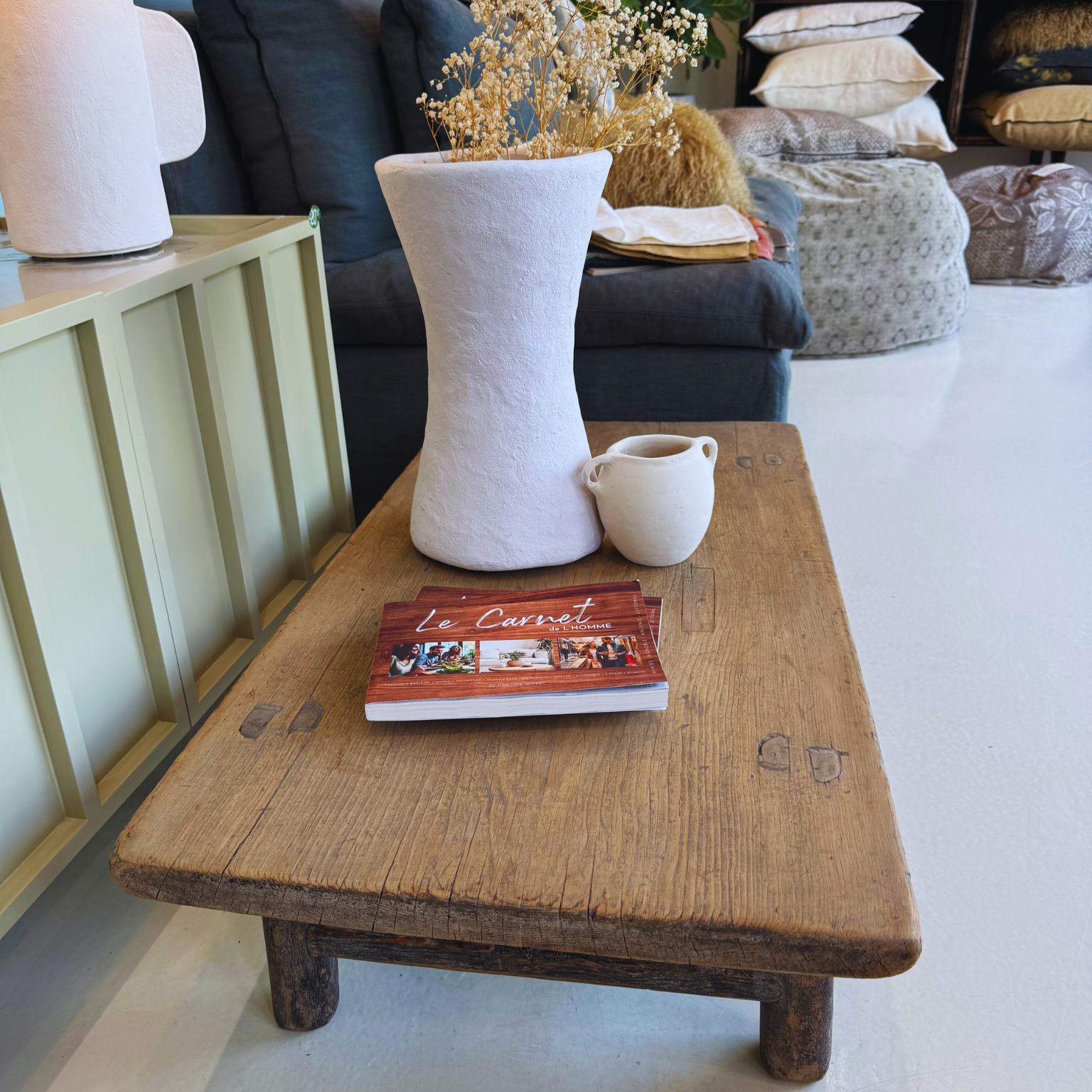 Table basse en orme - 89 x 47 cm