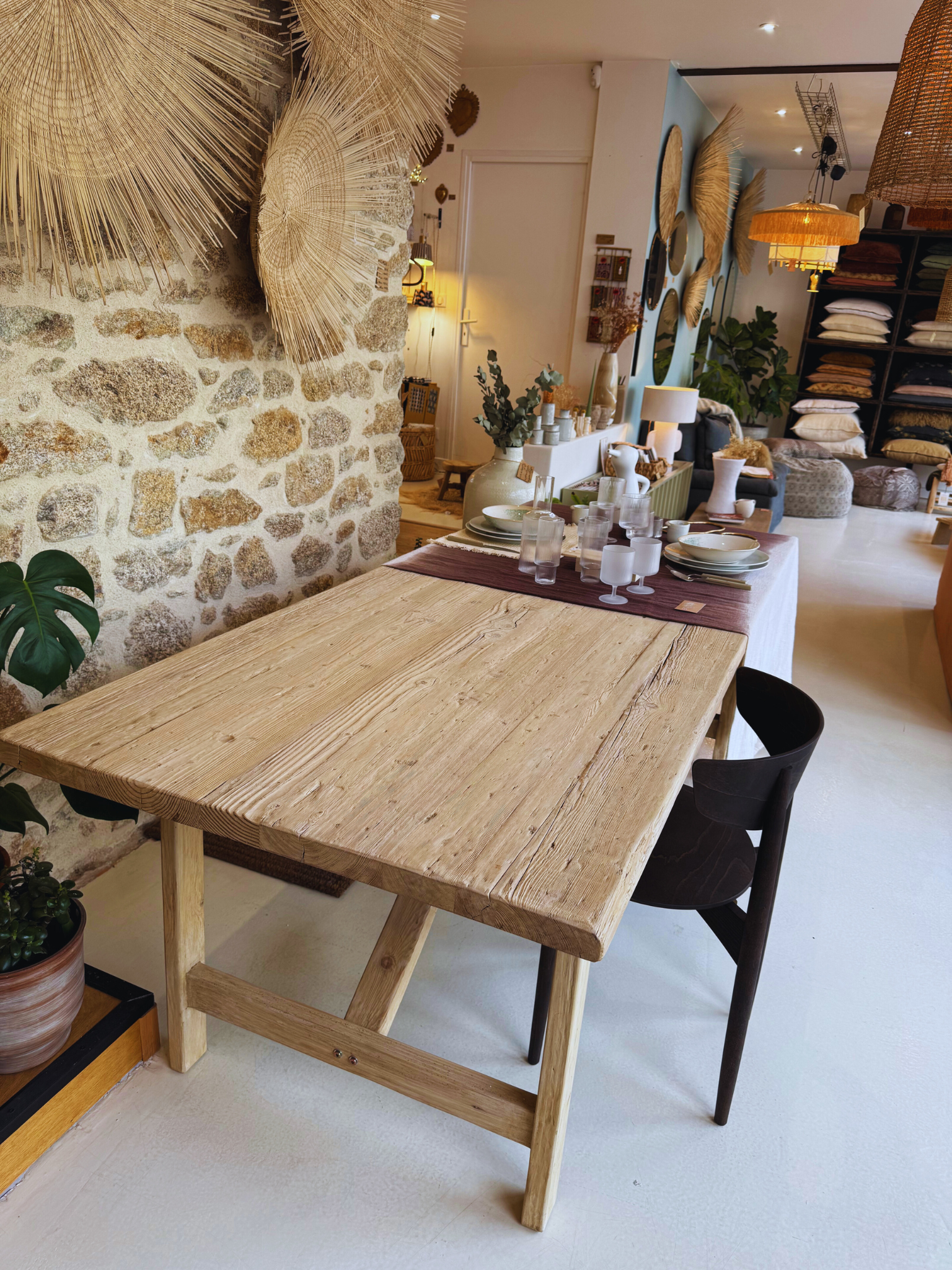 Table en Orme 220 x 90 cm