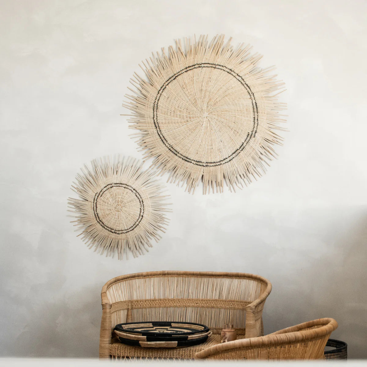 Décoration murale en feuilles de palmier 50cm