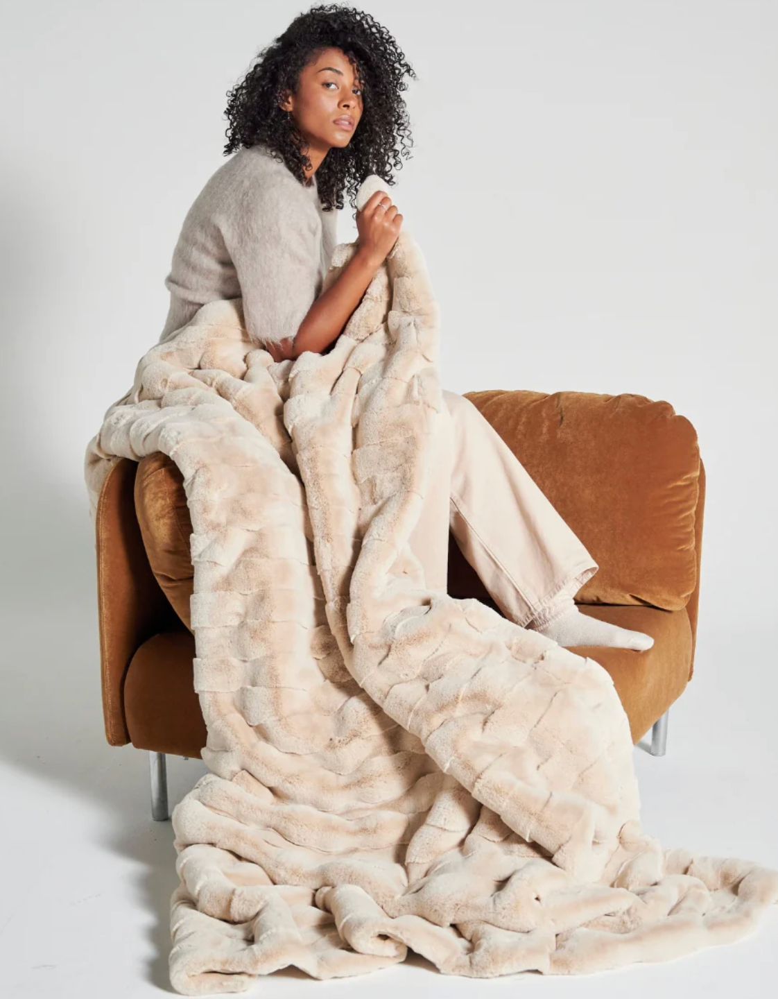 Plaid fausse fourrure Dune