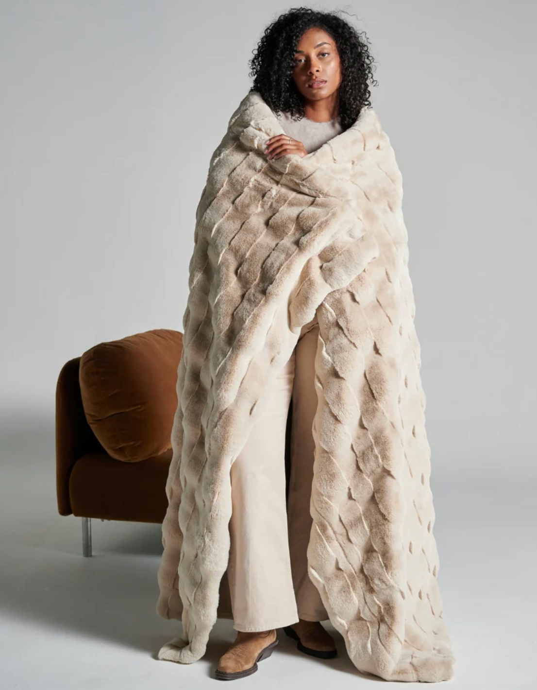 Plaid fausse fourrure Dune