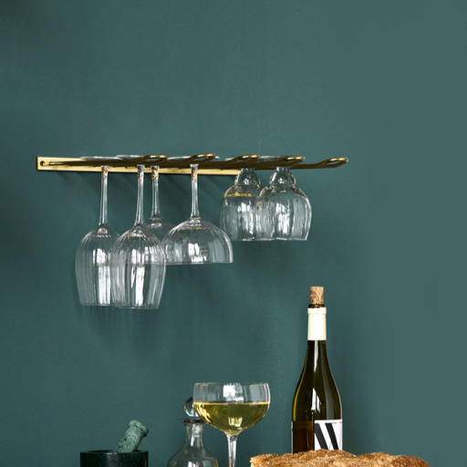 Porte verres en acier finition or antique