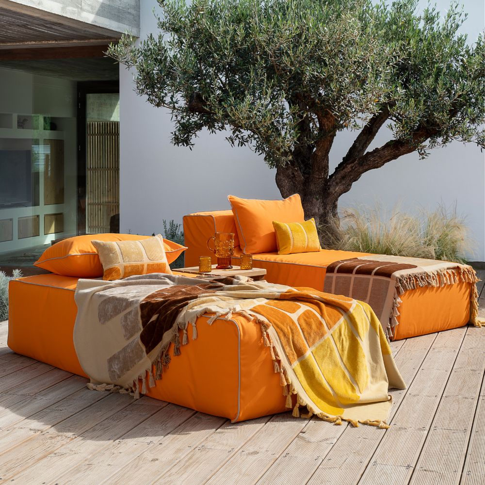 Drap de bain frangé 100x180 cm
