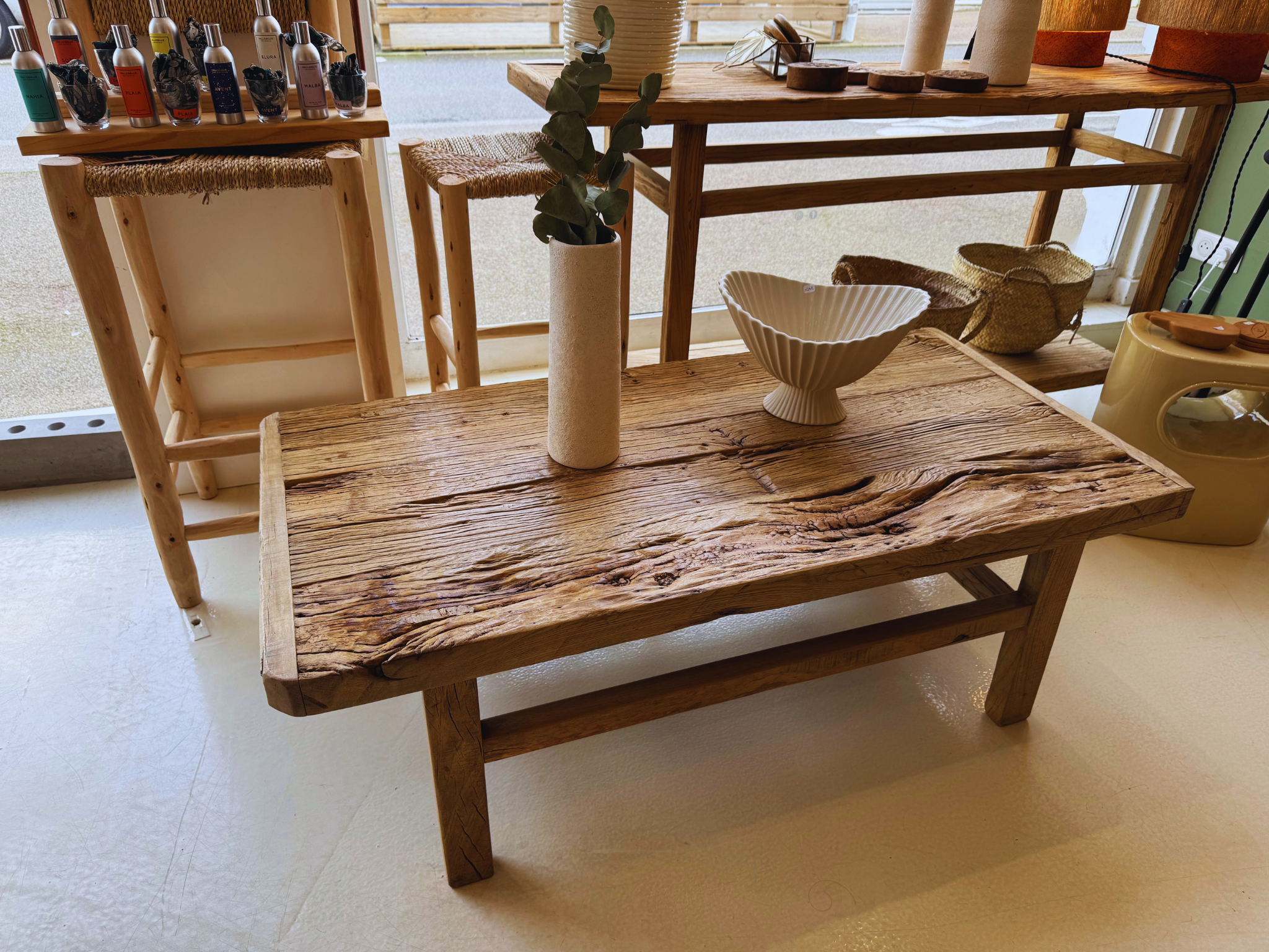 Table basse en orme - 120 x 60 cm