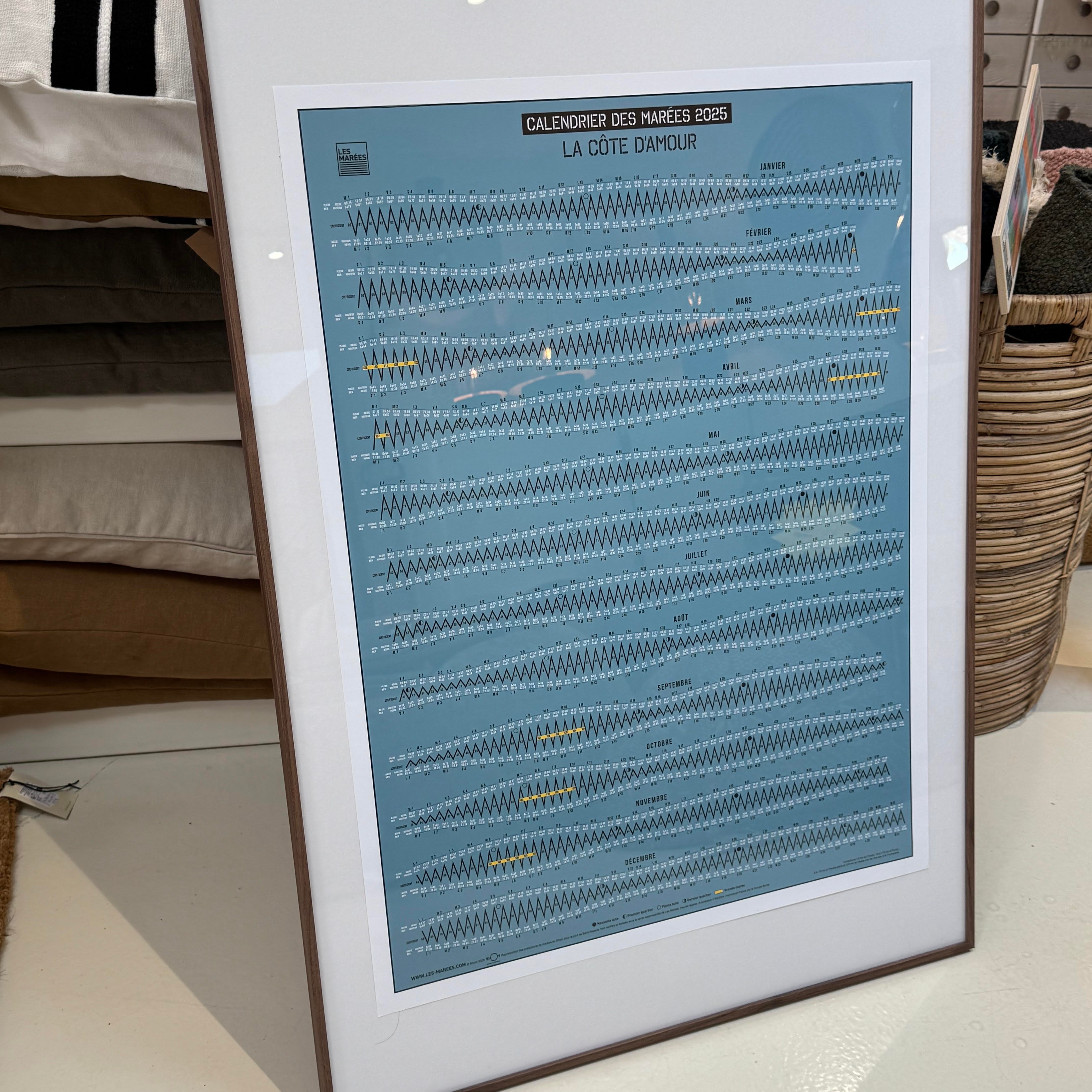 Calendrier des marées 2025 – Grand format 60x80 cm