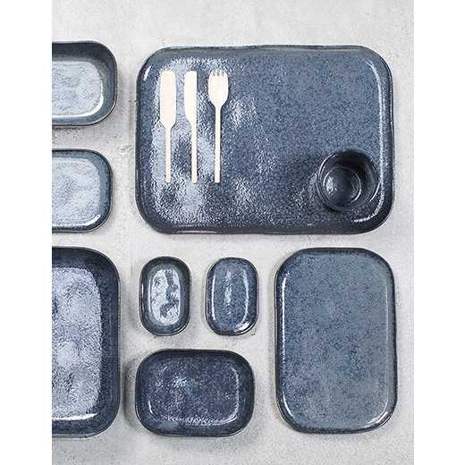Assiette Rectangulaire Bleu / Gris