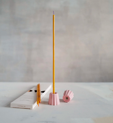 Bougeoir cannelé en porcelaine