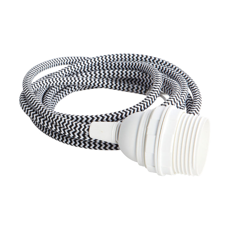 Cordon noir/blanc - E27, Max 60 W, 3,0 m câble